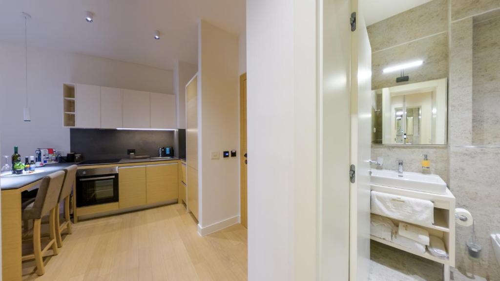 Fully equipped apartment kitchen